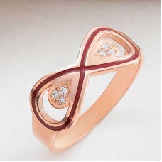 Gümüş Rose Zirkon Taşlı Sonsuzluk Kadın Yüzük