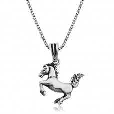 ​Gümüş Şahlanmış At Kolye