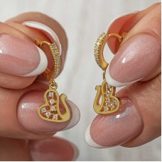 Gümüş Sallantılı Gold Kuğu Kadın Küpe