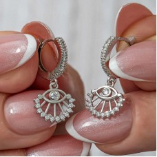 Gümüş Sallantılı Göz Kadın Küpe