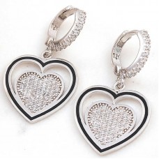 ​Gümüş Sallantılı Kalp Kadın Küpe