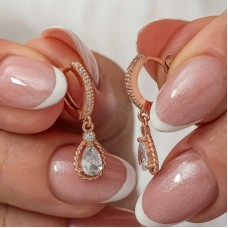 Gümüş Sallantılı Rose Damla Kadın Küpe