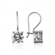 ​Gümüş Sallantılı Tek Taş Küpe