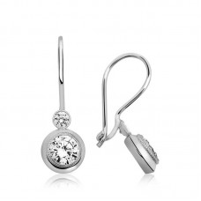 Gümüş Sallantılı Tek Taş Küpe