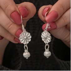 ​Gümüş Sallantılı Trabzon Kazaz Kadın Küpe