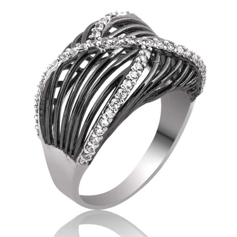 Gümüş Beyaz Taşlı Bayan Yüzük Gümüş Beyaz Taşlı Bayan Yüzük