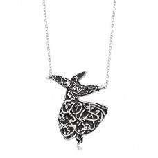 Gümüş Semazen Bayan Kolye