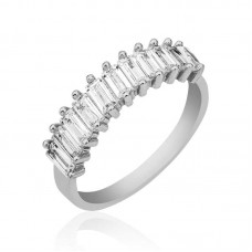 Gümüş Sıralı Baget Taşlı Bayan Yüzük