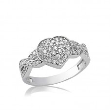 Gümüş Sonsuzluk Kalp Bayan Yüzük