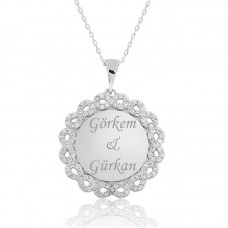 Gümüş Kişiye Özel Sonsuzluk İsimli Kolye