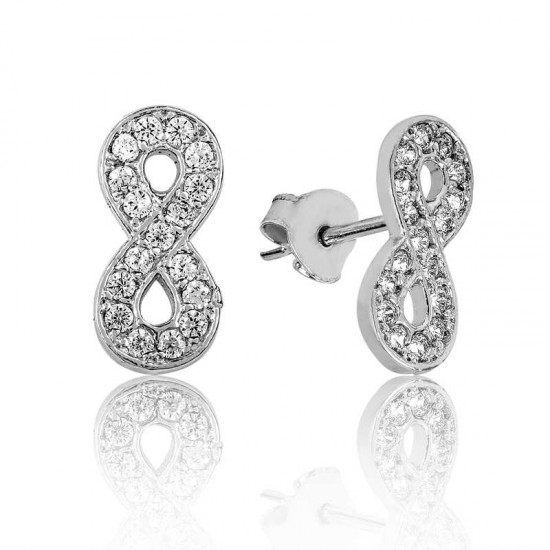 Gümüş Sonsuzluk Çivili Küpe Gümüş Sonsuzluk Çivili Küpe