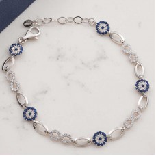 Gümüş Sonsuzluk Nazar Kadın Bileklik