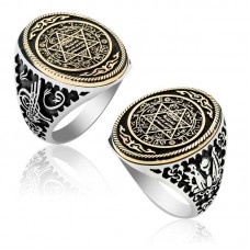 Gümüş Süleyman Mührü Erkek Yüzük