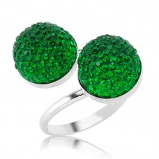 Gümüş Kristal Taşlı Bayan Yüzük