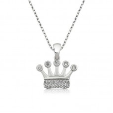 Gümüş Taç Bayan Kolye