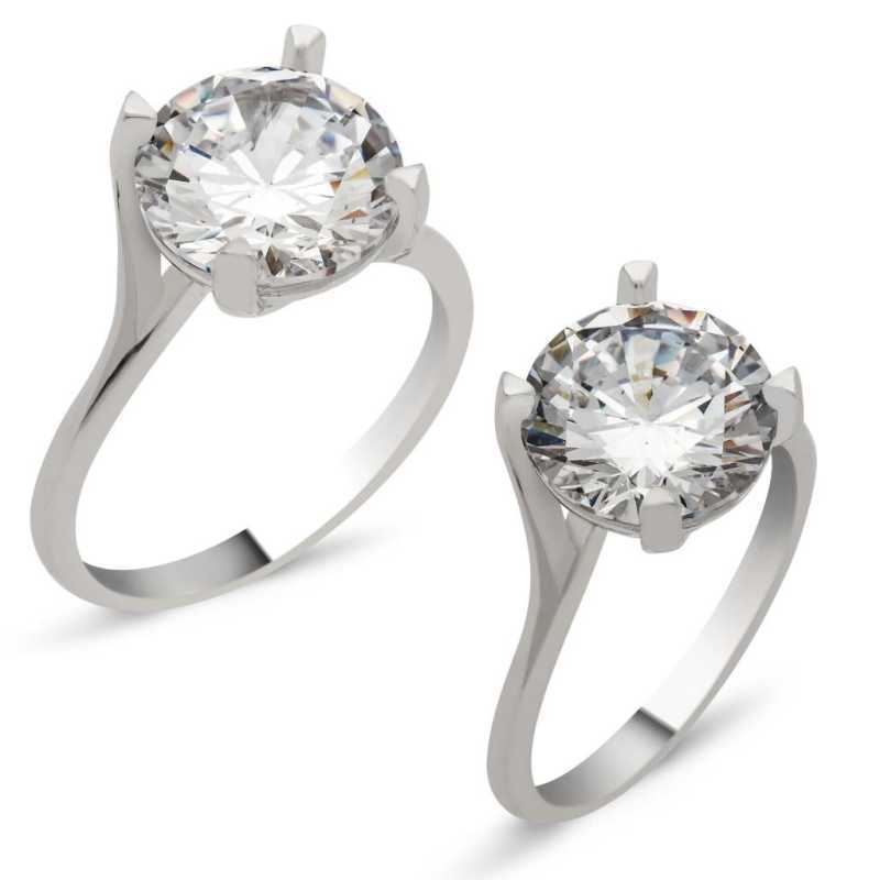 Gümüş Tek Taş Bayan Yüzük Gümüş Tek Taş Bayan Yüzük