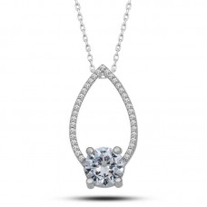 Gümüş Tektaş Damla Kadın Kolye