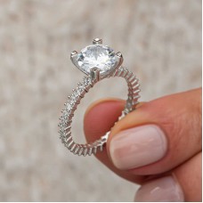 Gümüş Tektaş Tamtur Kadın Yüzük