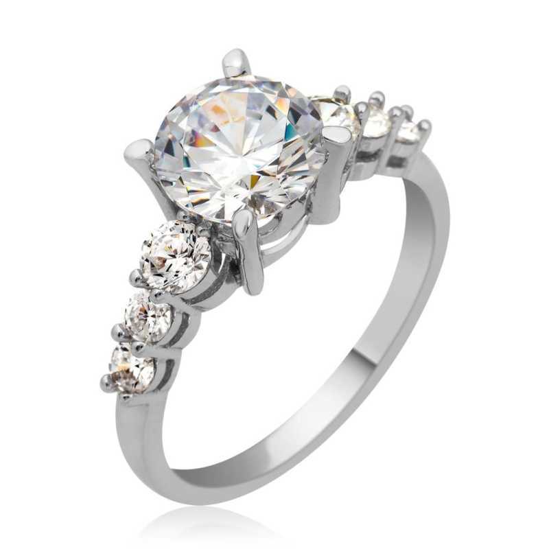 Gümüş Tek Taş Bayan Yüzük Gümüş Tek Taş Bayan Yüzük