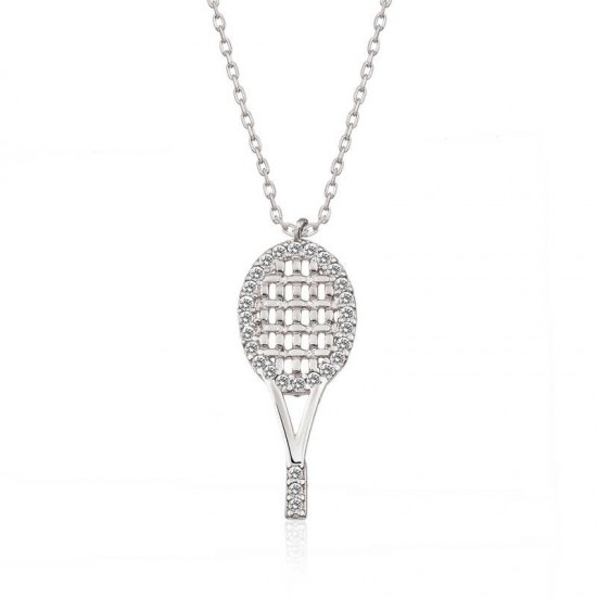 ​Gümüş Tenis Raketi Bayan Kolye