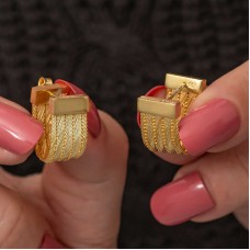 Gümüş Trabzon Hasır Çivili Kadın Küpe