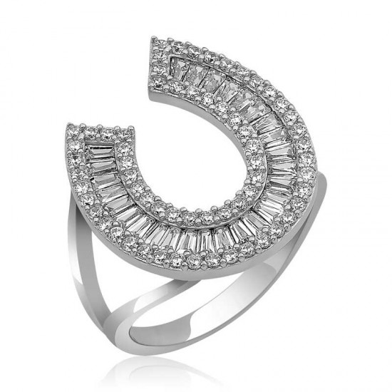 Gümüş Trapez Taşlı Bayan Yüzük Gümüş Trapez Taşlı Bayan Yüzük