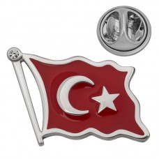 Gümüş Türk Bayrağı Rozet