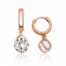 Gümüş Üç Boyutlu Oval Küpe