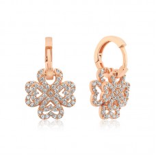 Gümüş Üç Boyutlu Yonca Küpe