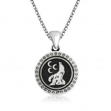 Gümüş Üç Hilal Kurt Kolye