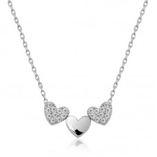 ​Gümüş Üç Kalp Kolye