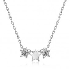 Gümüş Üç Yıldız Kolye