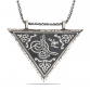 Gümüş Üçgen İçi Açılabilen Tuğra Muskalık Kolye