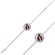 Gümüş Uğur Böceği Bayan Bileklik