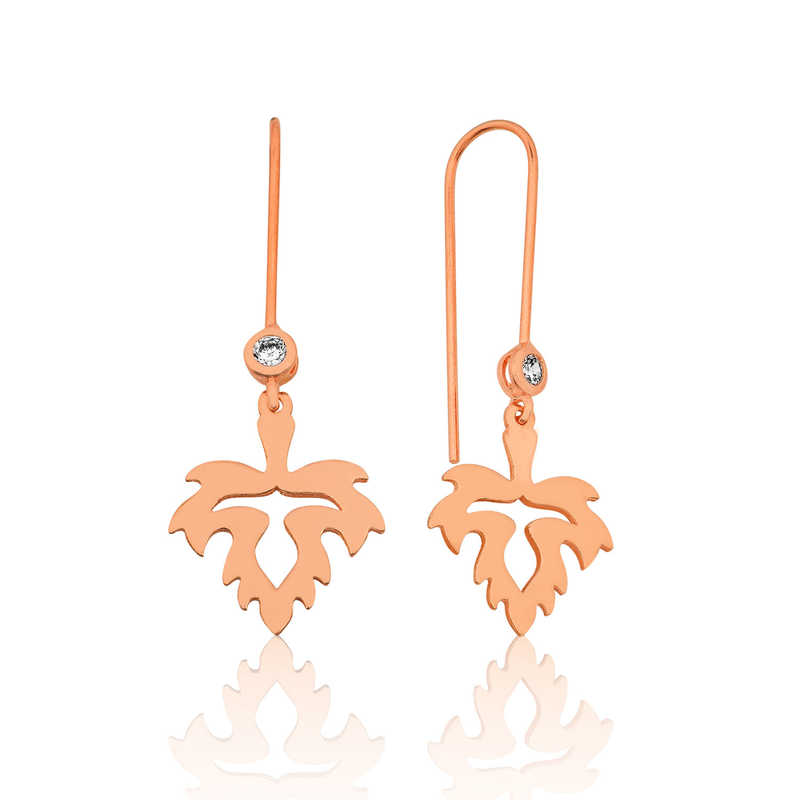 Gümüş Yaprak Sallantılı Küpe Gümüş Yaprak Sallantılı Küpe