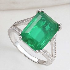 Gümüş Yeşil Renk Paraiba Taşlı Kadın Yüzük