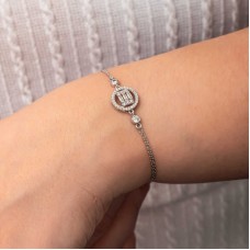 Gümüş Yuvarlak Baget Taşlı Kadın Bileklik