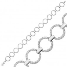 Gümüş Yuvarlak Taşlı Kadın Bileklik