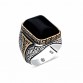 Gümüş Oniks Siyah Taşlı Kare Erkek Yüzük
