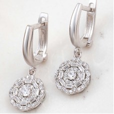 Gümüş Zirkon Taşlı Çiçek Kadın Küpe