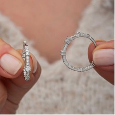 Gümüş Zirkon Taşlı Halka Kadın Küpe