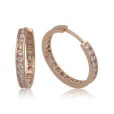 Gümüş Zirkon Taşlı Halka Kadın Küpe