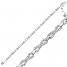 Gümüş Zirkon Taşlı Kadın Bileklik