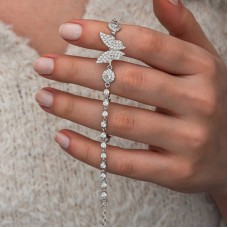 Gümüş Zirkon Taşlı Kelebek Kadın Bileklik