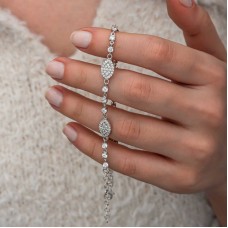 Gümüş Zirkon Taşlı Mekik Kadın Bileklik