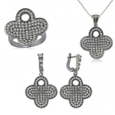 Gümüş Çiçek Bayan Set