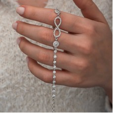 Gümüş Zirkon Taşlı Sonsuzluk Kadın Bileklik