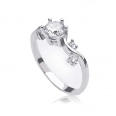 Gümüş Tek Taş Bayan Yüzük