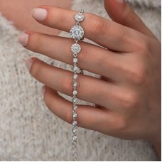 Gümüş Zirkon Taşlı Yuvarlak Kadın Bileklik