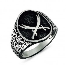 ​Gümüş Zülfikar Kılıcı Motifli Erkek Yüzük